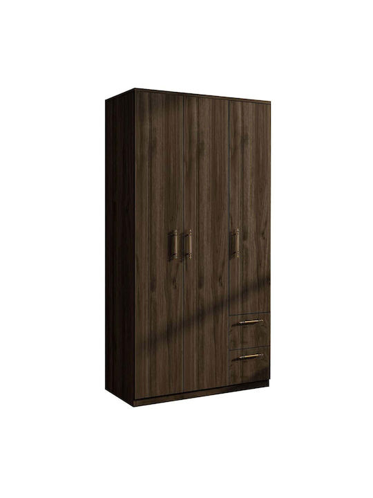 Dreifachtür Kleiderschrank Merlin Walnut 90x45x...