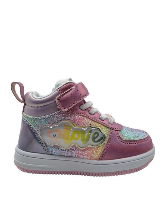 Παιδικά Sneakers High με Φωτάκια Πολύχρωμα