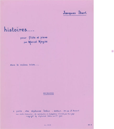 Ibert Histoires Βιβλίο Φλάουτο Πιάνο