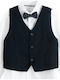 3-Piece Clothing Set White Long-Sleeved Shirt Dark Blue Bow Tie Vest Mix Ccb3110253-00