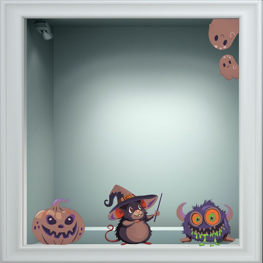 Αυτοκόλλητο Βιτρίνας - Halloween 23 (σετ 5 Τεμάχια) - 50cm X 45cm