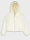 Kids Fur Short with Hood Ecru