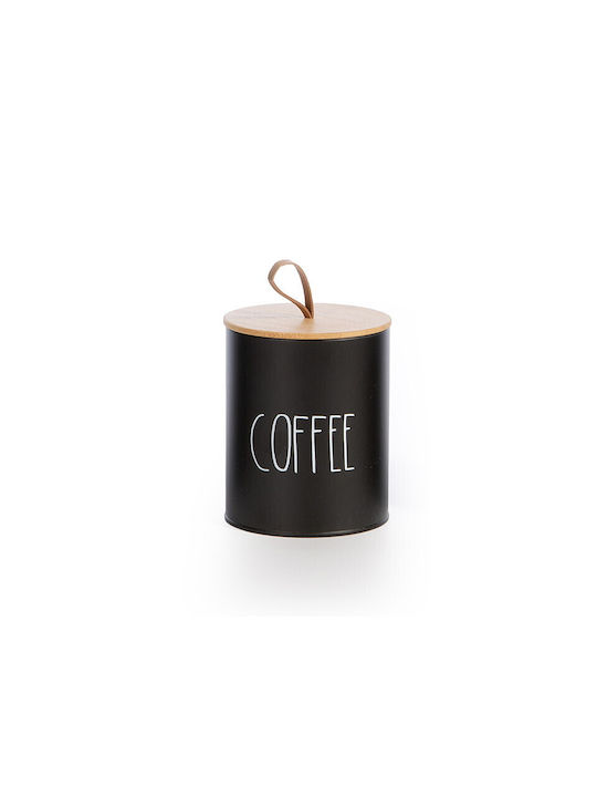 Nef-Nef Homeware Coffee Βάζο για Καφέ με Καπάκι Μεταλλικό Μαύρο 10.4x10.4x13cm 1τμχ
