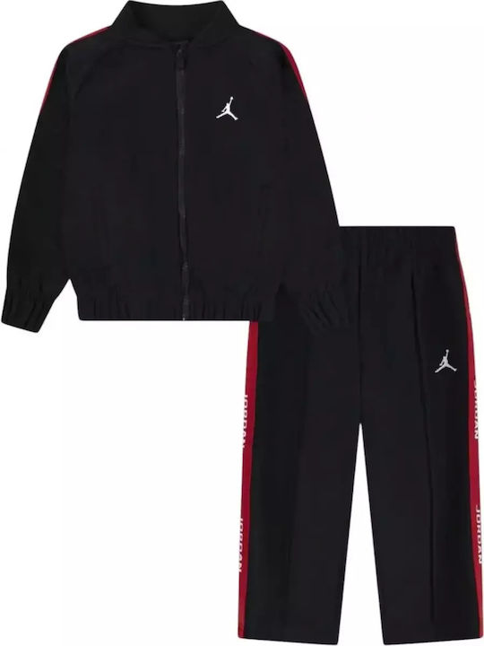 Kids Sweatpants Set With Jacket Black Red