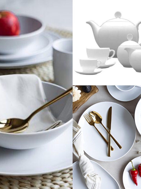 Lubiana White Porcelain Dinnerware Set 99pcs