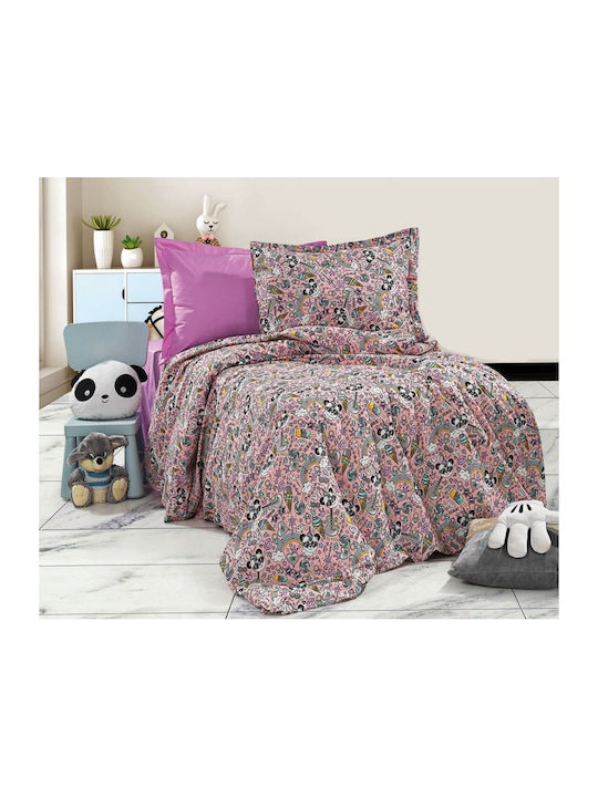 MayHome Bettdecke Für Krippe Baumwolle Rosa 120x160cm