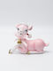 Eurolamp Weihnachtliche Kunststoff Figur Hirsche Rosa Länge 9.7cm