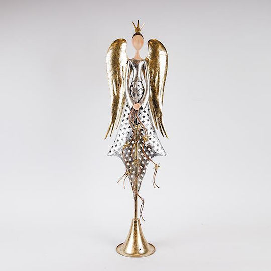 Eurolamp Christmas Metal Figure Cherub Gold Height 86.36cm