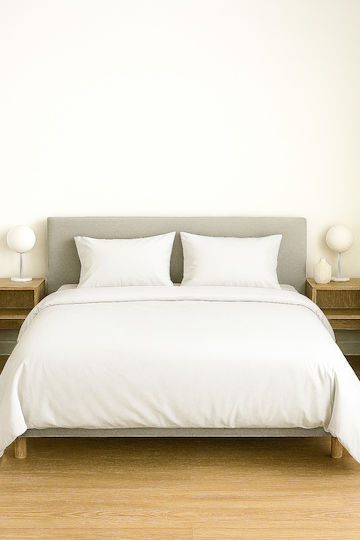 Чаршаф King Size с Ластик 180x200+35см. Τ180 Бял