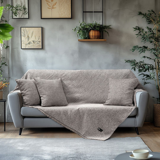 Beauty Home Ριχτάρι Πολυθρόνας Chenille 170x170εκ. Γκρι