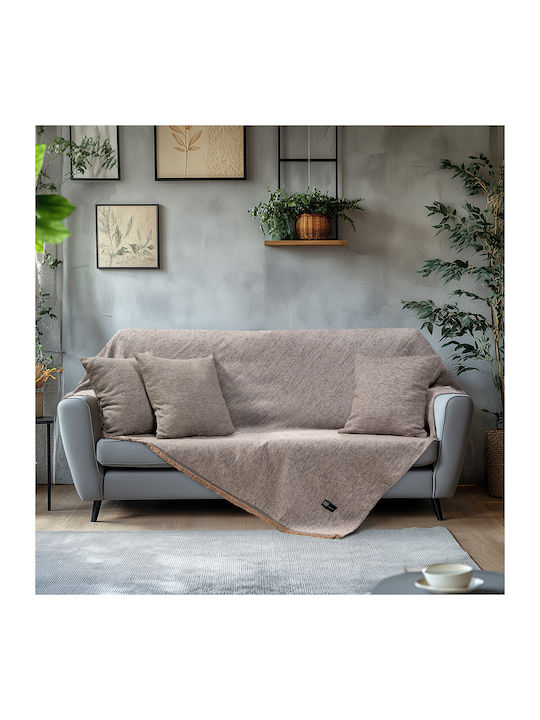 Beauty Home Ριχτάρι Διθέσιου Καναπέ Chenille 170x240εκ. Μπεζ