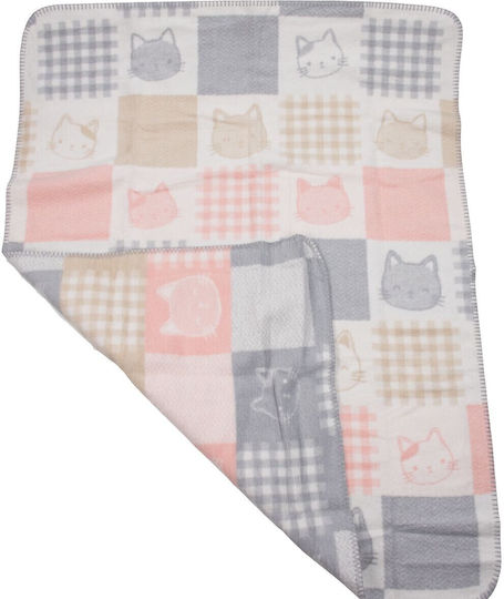 Kamtex Baby Blanket Cot Fleece Pink 90x120cm