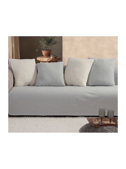Nef-Nef Homeware Ριχτάρι Τριθέσιου Καναπέ Γούνινο 180x300εκ. Silver