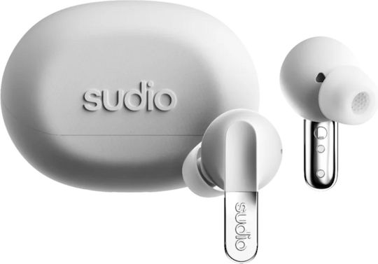 Sudio N3 Pro In-ear Bluetooth Handsfree Ακουστικά με Θήκη Φόρτισης Λευκά