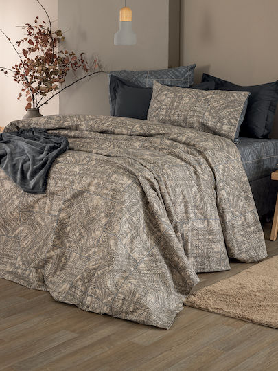 Palamaiki Duvet Cover Set Cotton Single with Pillowcase 170x250 Fb0240 Beige