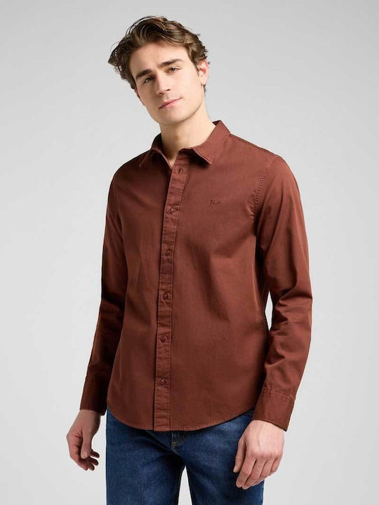 Lee Long-sleeved Cotton Shirt Brown