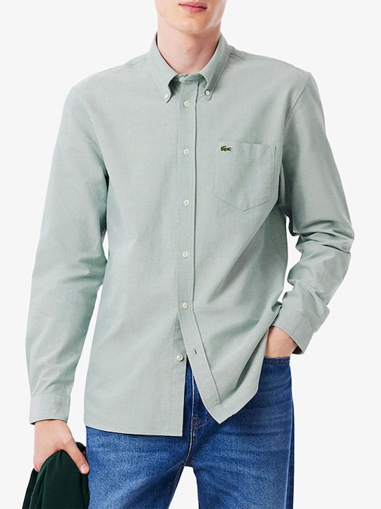 Lacoste Long-sleeved Cotton Shirt Light Green