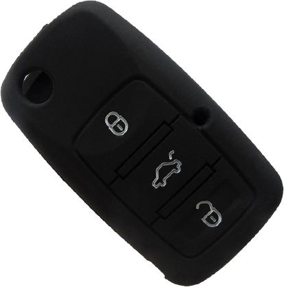 Silicone Case Volkswagen Seat Audi Skoda Black 3 Buttons Older Models