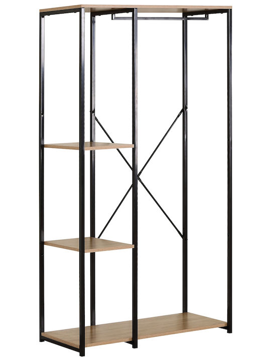 ArteLibre Κρεμάστρα Δαπέδου από Ξύλο Μαύρη 90x40x167cm