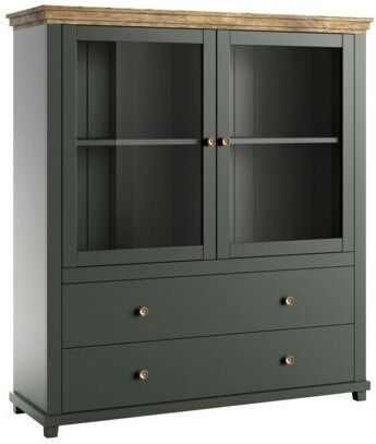Sideboard Tolnue 105 made of Wood & Metal with Drawers Dark Green 42x42x126cm