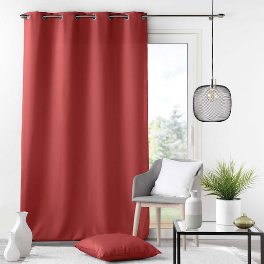 Κουρτίνα με Τρουκς Essentiel Κόκκινη 140x260εκ.