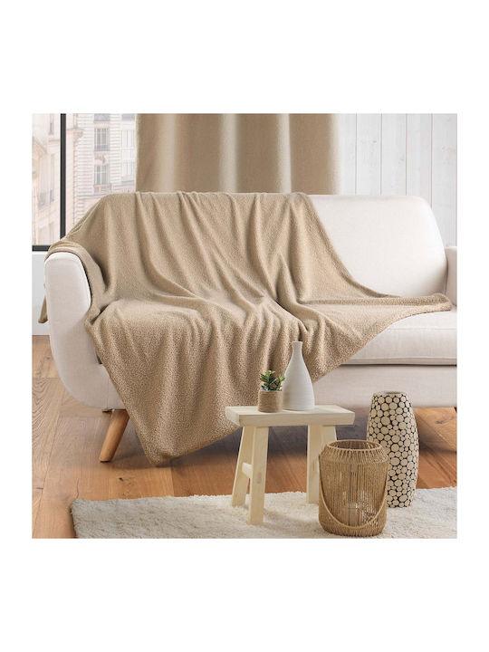 L-c Wooly Κουβέρτα Fleece Καναπέ 125x150εκ. Beige
