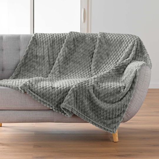 L-c Mini Κουβέρτα Fleece Καναπέ 125x150εκ. Gris