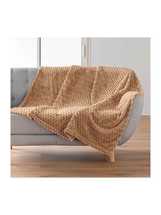 L-c Mini Fleece Blanket Sofa 125x150cm Camel