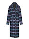Women's Checked Coat Electric Blue Oversized