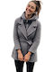 Femeie Grey Palton cu Fermuar