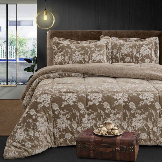 Beauty Home Κουβερτοπάπλωμα Υπέρδιπλο 240x260εκ. Size Art 12672 Μπεζ