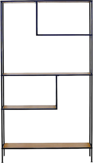 ArteLibre Bibliothek Yarwood Eiche/Schwarz 100x33x178cm