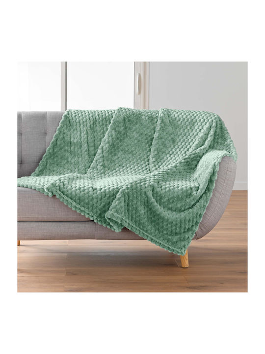 L-c Mini Fleece Blanket Sofa 125x150cm Sage