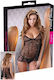 Еротичен Секси Комплект Lingerie Cottelli Collection 249039 10-355 Двукомпонентен Топ Танга Черен L
