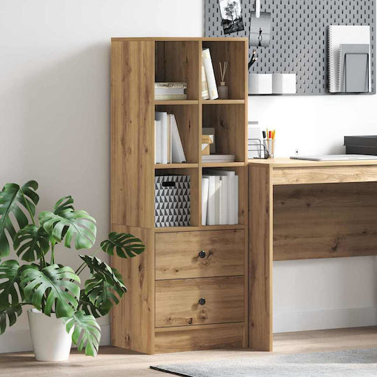 Living Room Display Cabinet Made of Particle Board Oak 45.5x34x127cm