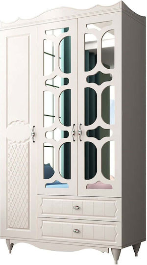 Dreifachtür Kleiderschrank White 105x52x190cm