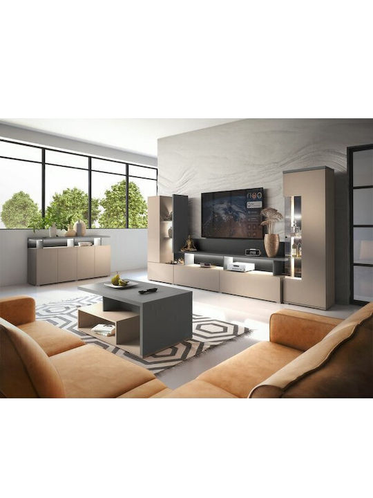 Virvele 104 Living Room TV Unit with Showcase Brown