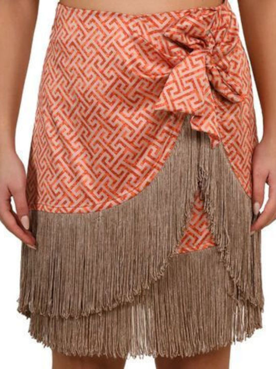 Ino Mei Athens Satin Mini Skirt Envelope Grapefruit