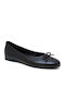 Leder Damen Ballerinas Schwarze