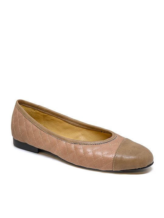Bigshoes Lederne Damen Ballerinas in Braun Farbe