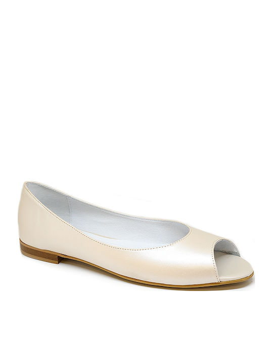 Bigshoes Lederne Damen Ballerinas in Gold Farbe