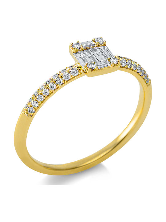 Diamond Group Single Stone from Gold 18K with Diamond