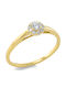 Diamond Group Single Stone from Gold 18K with Diamond