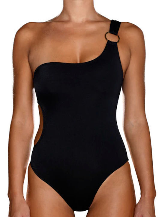 Ino Mei Athens One Shoulder Swimsuit Black