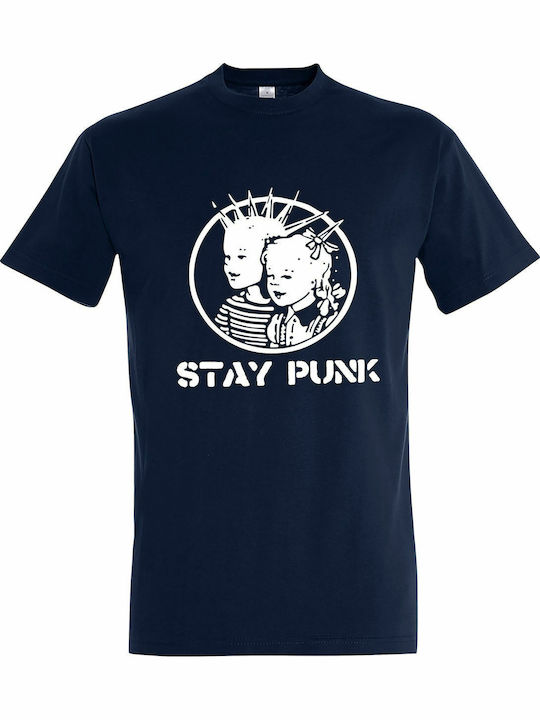 Tshirt Unisex "stay Punk" French Navy