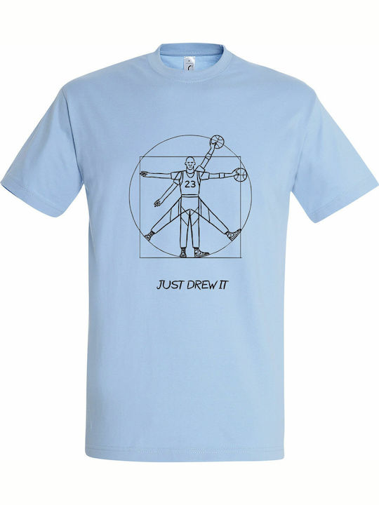 Tshirt Unisex "just Drew It Jordan" Sky Blue