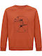 Sweatshirt Unisex Organic "leonardo Da Vinci Rock Man" Sweet Orange