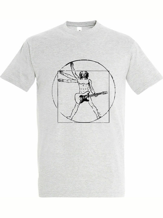 T-shirt Unisex "leonardo Da Vinci Rock Man" Ash