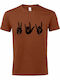 T-shirt Unisex "peace Love Rock" Terracotta