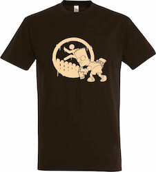 T-shirt Unisex " Λεξ Simpsons Bart Grafitti " Chocolate